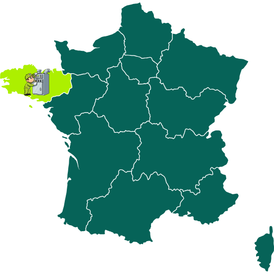 Carte de la région Bretagne
